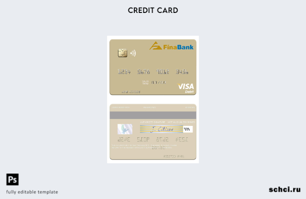цифровая загрузка шаблона дебетовой карты Visa Suriname Finabank N.V.